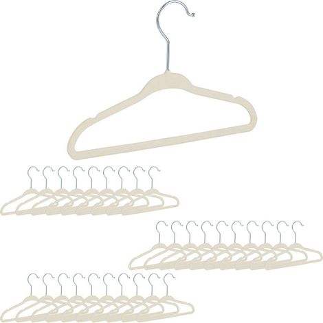 30 Cintres Enfants Velours Beige Antidérapants Crochet Rotatif Bébé Chemises Décoratifs Relaxdays (1/5)