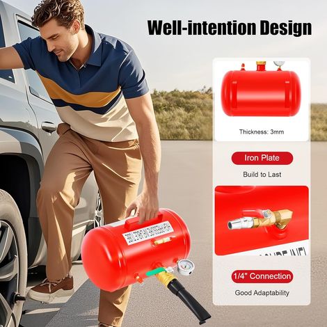 Gonfleur de pneu professionnel de 20 l - Booster de gonflage 20 litres - gonfleur de pneu à air pour différents types de pneus, Pression de gonflage maximale 10 bar (1/5)