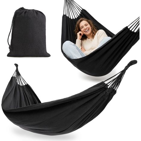 Filiyano – sac de transport pour – Hamac bohème gris avec sac de transport pour jardin (1/5)