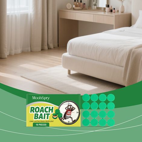 Cockroach bait sticky stickers for living room and kitchen, for cleaning and eliminating cockroaches, portable for everyday use -- Cockroach bait station 16 + adhesive backing 16 (1/5)