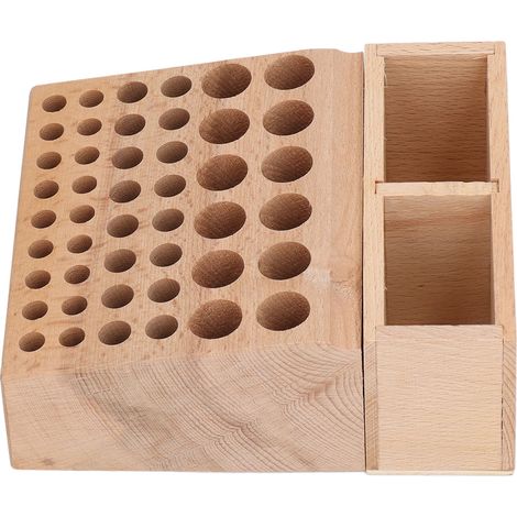Porte-outils en cuir en forme de losange, table à outils en bois de hêtre poreux, porte-outils imprimé, boîte de rangement, kit de bricolage en cuir cousu main (1/5)