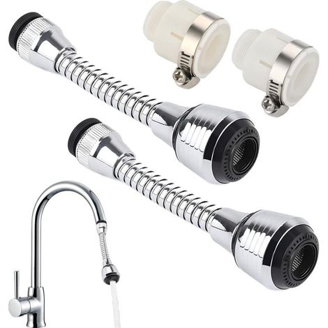 Mitigeur lavabo 2 pièces avec aérateur, mitigeur flexible avec aérateur, douchette flexible 360° pour mitigeurs et douches (2 positions) (1/5)