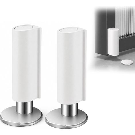 Bloc Porte Aimanté, 2 Pièces Stop Porte, Butee de Porte Magnetique, Arret de Porte Adhesive, Door Stopper, Butoir Porte, Butée Porte, Sans Percage en Acier Inoxydable, pour Maison Bureau (1/5)