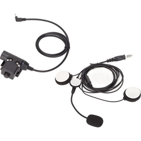 Kit intercom moto bilatéral 7.1mm avec bouton PTT U94 compatible Motorola T5428 6200C T80 et autres modèles à connecteur 2.5mm