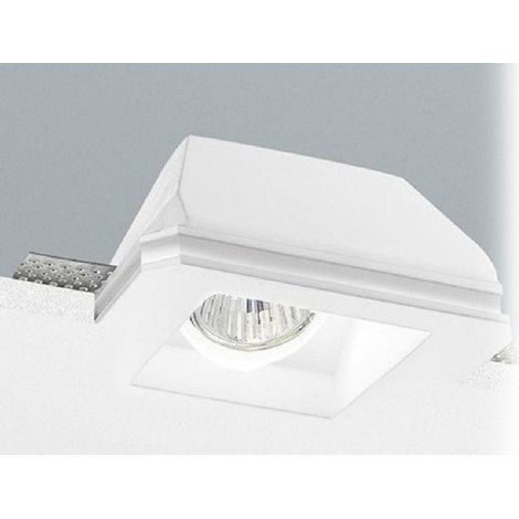 Nobile illuminazione incasso asimmetrico 45° a scomparsa totale installazione in soffitto di cartongesso corpo gesso gu10  9109