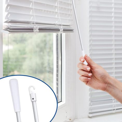 Vorhangzubehör 43 cm weiße Fiberglas-Drehstange, 2-teiliges Set (1/5)