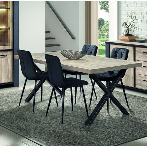 Table de salle à manger contemporaine chêne sable Thorie (1/3)