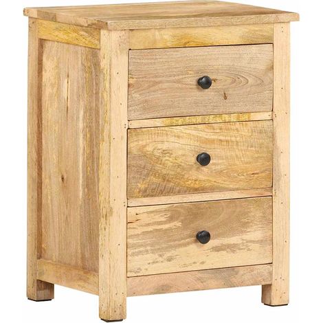 Table de chevet Adulte, Table d'appoint 45x35x60 cm Bois de manguier massif (1/4)