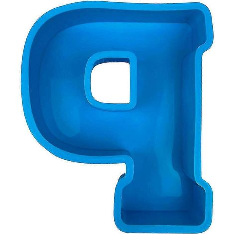 Moule à gâteau alphabet, lettre anglaise en silicone, lettre P 3D (1/2)