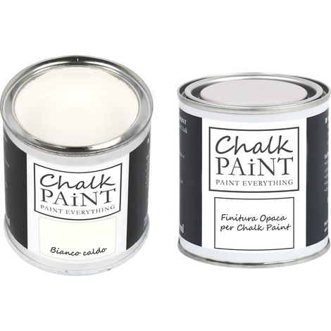 CHALK PAINT EVERYTHING & FINITURA - Kit Pronto Vernicia e Proteggi (250 ml + 250 ml) (Bianco Caldo) (1/5)