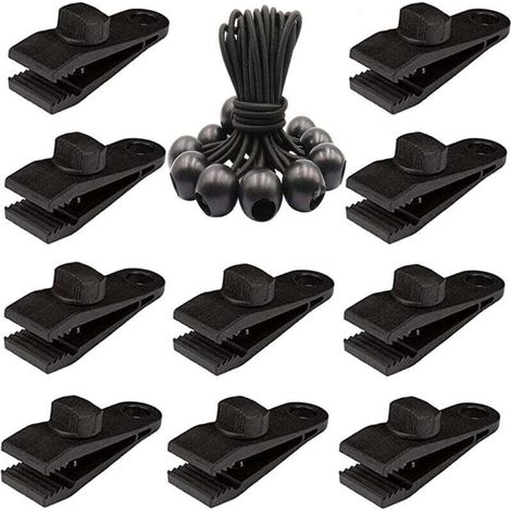 20 Pack Heavy-Duty Tarp Clips - Tarp Screw-In Tent Clamps with Elastic Ball for Awnings, Canopies, Pergolas, Tarp Covers, Outdoor Camping, Pool. MUMU (1/4)