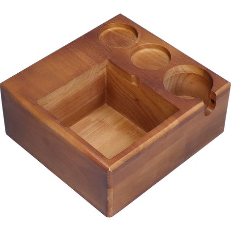 Kaffeetamperständer aus Holz mit rutschfestem Siebhalter, Shakerbox für Espressomaschinen, stabiler Präsentationsständer für Heimbaristas (1/5)