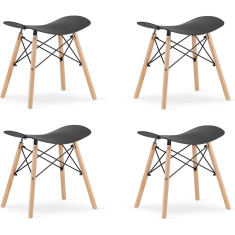 Taburetes Valora CORFU negros ergonómicos para cocina diseño x4 (1/5)