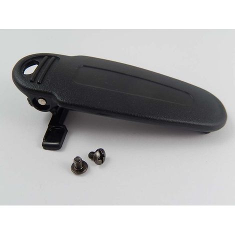 vhbw Belt Clip Replacement for Kenwood KBH-12 for Radio Communication Device, Walkie Talkie - with Fixation Screws, plastic, Black