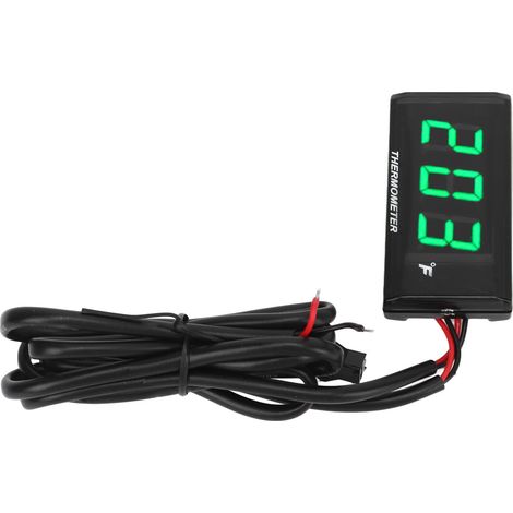 Thermomètre numérique eau moto ultra fin 12V DC LCD vert avec adaptateur sonde 18mm pour motos (1/5)
