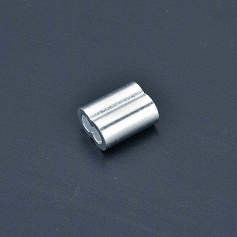 100 Pcs Aluminum Ferrules, Aluminum Wire Rope Ferrules, Aluminum Crimp Clip with Double Ends for Wire Rope, Aircraft Cable, Silver (1.5 mm / 0.06 inch)