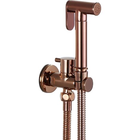 Kit Douchette WC Or Rose, Pulvérisateur de Bidet à Main Haute Pression Pulvérisateur de Toilettes Mural Laiton Kit de Bidet de Toilette avec 1.5M Tuyau, pour L'hygiène Personnelle (1/5)