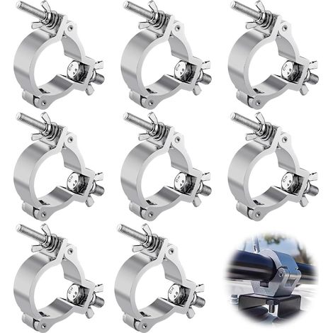 Lot De 8 Truss Clamp Crochet De Fixation, Crochets De Fixation Éclairage De Scène, Truss Clamp Pince De Lumière De Scène Pinces En Alliage D'aluminium Pour Éclairage De Scène 28-35mm (1/5)