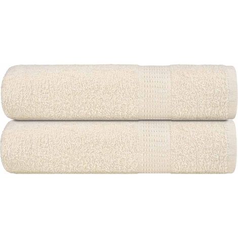 Serviettes de douche FROGN 2 pièces. Crème 70x140 cm 360 g/m²