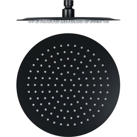 Ducha de techo delgada de ø20 cm, color negro mate (1/5)