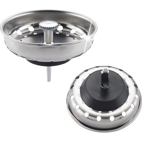 Pack - Kitchen Sink Strainer, Stainless Steel Sink Drain Strainer and Stopper Replacement for 3.18 Inch Kitchen Drains (1/5)