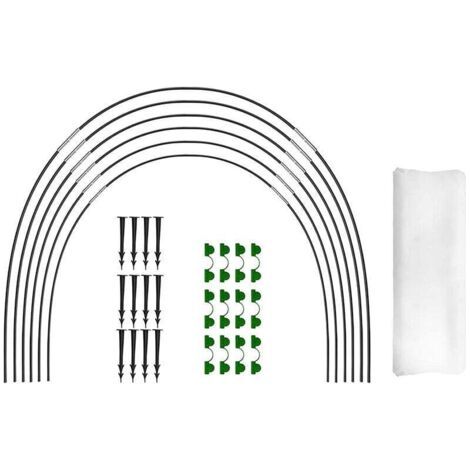 QORVA-Ensemble de 18 Arceaux pour Serre Tunnel Surélevée, Constituant un Cadre de Culture en Fibre de Verre pour Vos Plantes dans le Jardin-Fei Yu