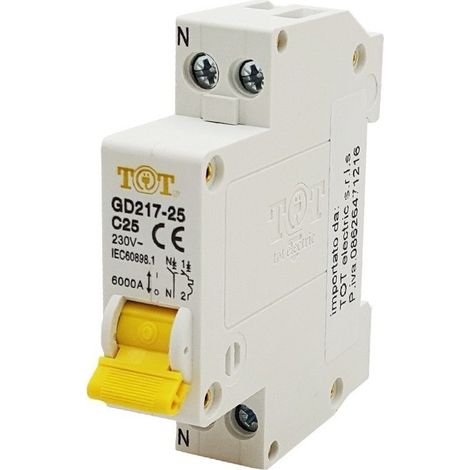 Interruttore magnetotermico automatico 16A 1P+N 6 kA 1 modulo TOT