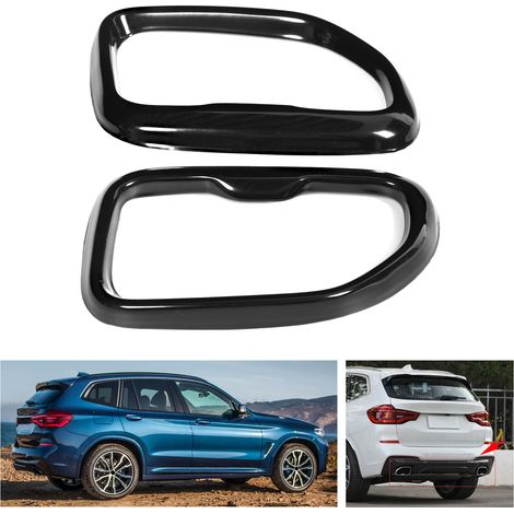Cache d'embout d'échappement pour BMW X3 M40i (2018-2021) - Acier inoxydable noir brillant (1/5)