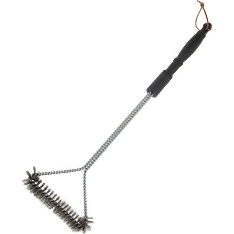 Spazzola per barbecue metallica con manico BBQ 16,3x54,5 cm