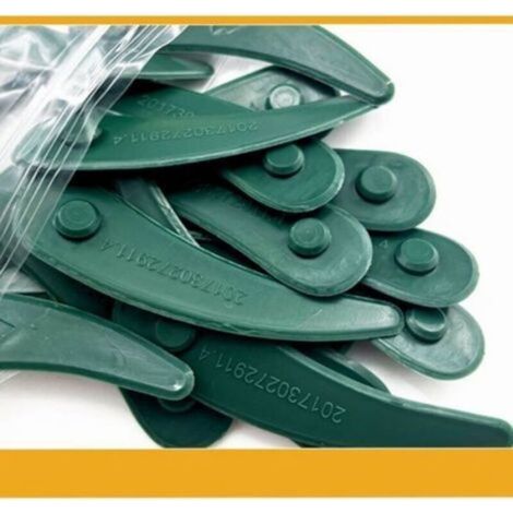 Lames en plastique pour tondeuse - - Compatibles Bosch ART 23-18 Li / ART 26-18 Li - Lot de 50 - 93 mm - Vert (1/3)