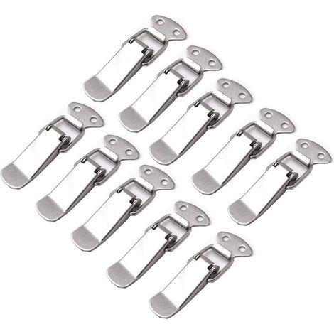 10 Pieces Stainless Steel Spring Toggle Latch Lever Drawer Hardware for Toolbox, Suitcase and Chest (1/5)