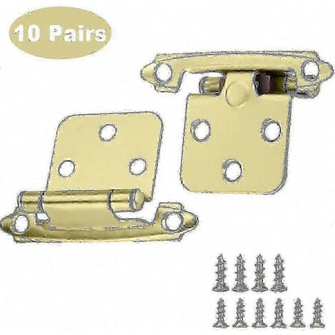 [RM]10 paires de charnières de meuble en laiton à fermeture automatique avec vis, acier inoxydable (1/5)