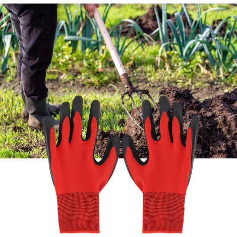 Lot de 5 paires de gants de jardin confortables, antidérapants et respirants, pour travaux de jardinage et de construction. (1/5)