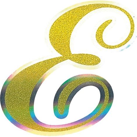 Adesivo Monogramma Lettera E, Oro Metallescente (1/2)