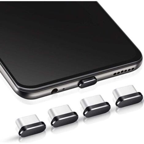 Tappo antipolvere USB C, copertura antipolvere per porta di tipo C, protezione per porta nera (4 pezzi)
