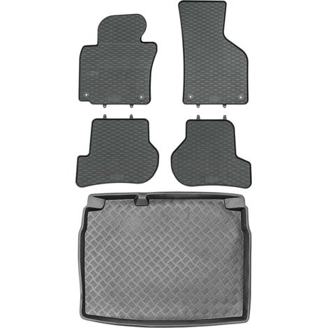 Ensemble de tapis de sol en caoutchouc pour Volkswagen Golf V Hatchback (2003-2009) + tapis de coffre (1/5)