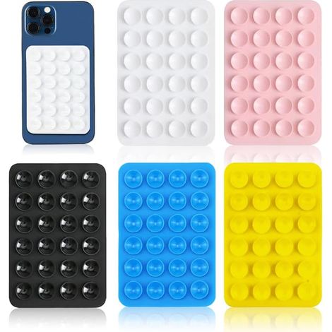 Support de téléphone portable à ventouse avec forte adhérence, support en silicone adhésif pour vidéos mains libres, idéal pour la salle de bain (noir, blanc). (1/5)