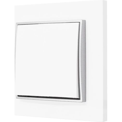 Interruttore singolo con cornice Karlik mini, bianco/argento (1/4)