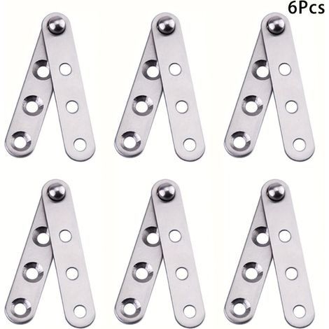 Lot de 6 Charnières Pivotantes à 360° en Acier Inoxydable – Pour Portes de Placards, Tiroirs et Fenêtres, Design Moderne et Surface Métallique Lisse (1/5)