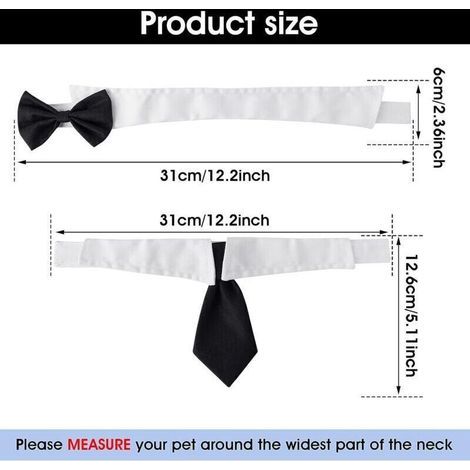 pair Collier de smoking pour chien et chat réglable pour animal de compagnie, nœud papillon pour chien et chat, collier de smoking formel pour chiot, cravate pour costume pour animal de compagnie, tai