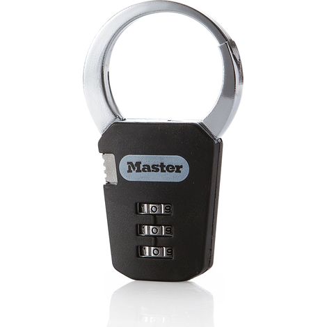 Master Lock 1550EURDCOL Cadenas à Combinaison avec Mousqueton, Couleur Aléatoire, 7,1 x 8,4 x 1,2 cm