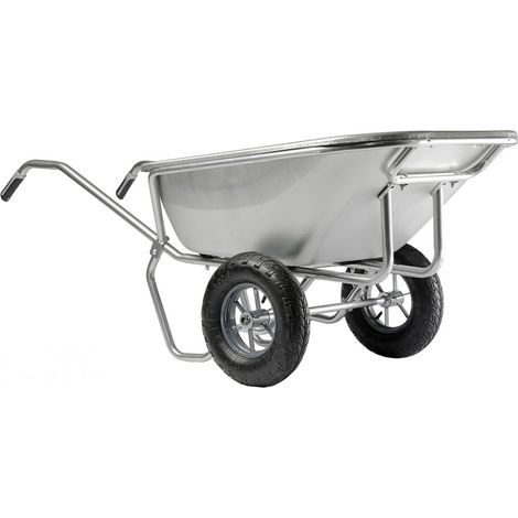 Haemmerlin – Brouette de jardin 230L – Charge utile 300Kg – 2 roues gonflées – Caisse galvanisée 1,5mm – Châssis tube galvanisé 32mm