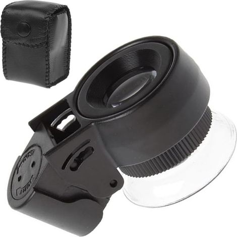 Loupe de bijoutier 2 LED UV grossissement 45x en verre (1/3)