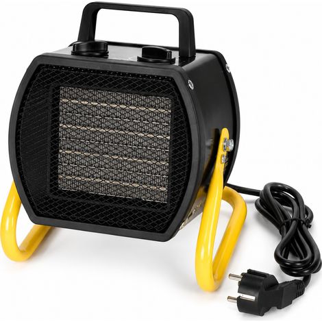 Jiubiaz 2000W Elektroheizer Heizlüfter, 2 Heizstufen + Kaltluft, Thermostat, Werkstatt Garage, Gelb (1/5)