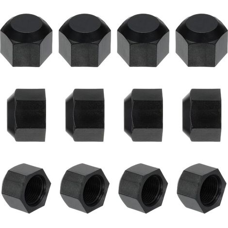 Capuchon de flare en plastique 3/8", filetage femelle 5/8-18UNF 12 pièces Raccord tube SAE 45 degrés Bouchon valve Prise pour Ligne gaz hydraulique, noir - (1/5)