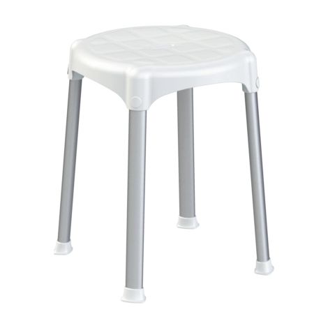 sgabello da bagno tondo, bianco