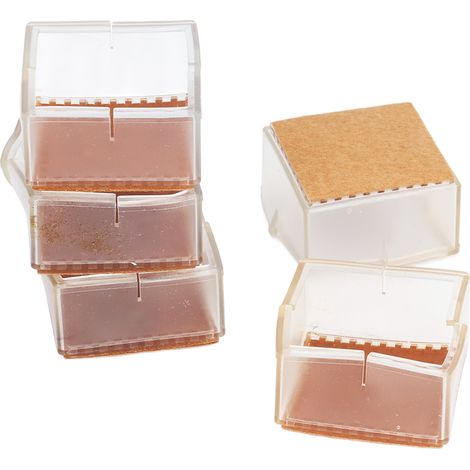 Set mit 8 dicken Silikon-Antirutschpads für Tisch- und Stuhlbeine, elastische, geräuschlose Stoßdämpfer, transparent (Modell 19). (1/5)