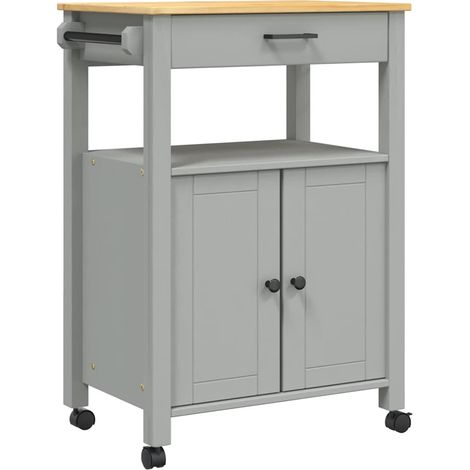 Chariot de cuisine,Chariot de Service,Desserte Cuisine MONZA 60x40x90 cm bois massif de pin CFW91465 (1/5)