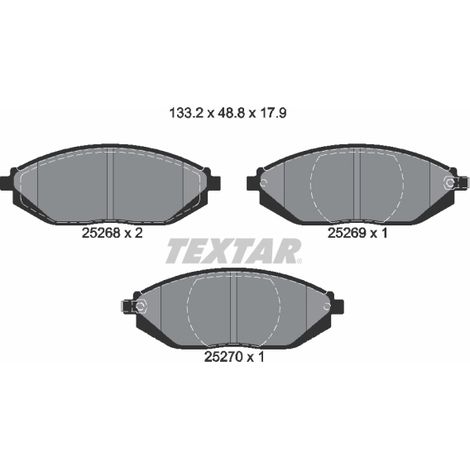 Kit de plaquettes de frein, frein à disque Textar 2526801 CHEVROLET 04465B5070