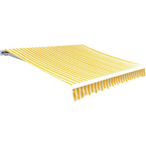 Tissu d'auvent, Design moderne, Tissu pour Marquise, Jaune tournesol et blanc 6x3m (cadre non inclus) OIB6361E (1/5)
